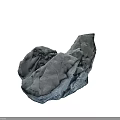 Natural Gray Rock Formation with Rough Surface Texture in Outdoor Scene 3d model