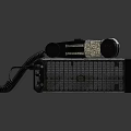 Vintage Digital Radio Device Featuring Telephone Handset Display Screen And Camouflage Black Design