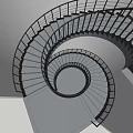 Modern Spiral Staircase With White Structure Black Railings And Natural Light In Minimalist Space