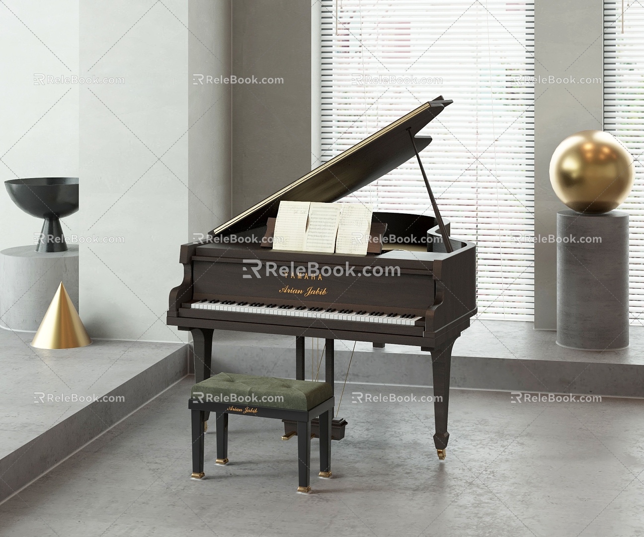 Modern Piano 3d model