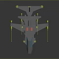 Gray Lego Aircraft Model With Yellow Streaks Red Details And Streamlined Design
