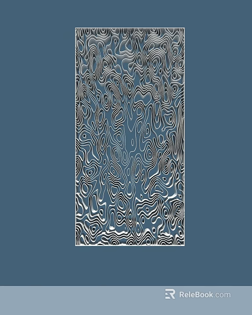 Stylish Room Partition With Intricate Wavy Line Design For Home Decor 3d model 