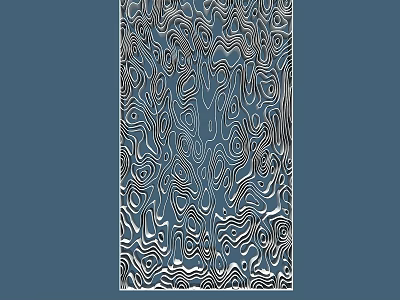 Stylish Room Partition With Intricate Wavy Line Design For Home Decor 3d model