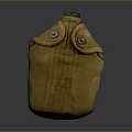 Yellow Canvas Covered Canteen With Metal Clasps For Daily Living Essentials