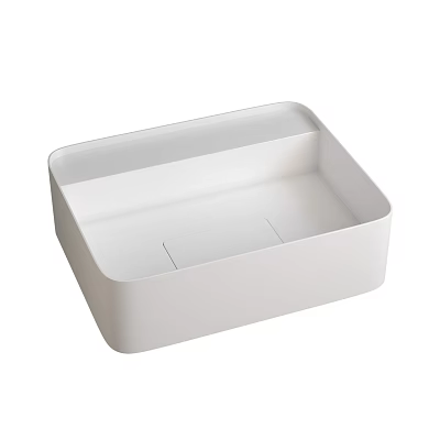 Modern White Square Washbasin With Simple Minimalist Design For Contemporary Bathroom 3d model