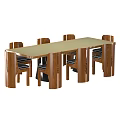 Wooden Dining Table Set with Matching Chairs for Home Dining Space