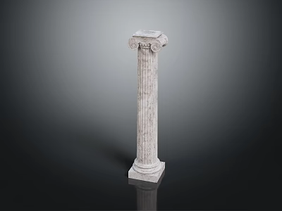 Marble Roman Column With Classical Carved Design For Interior Decoration 3d model
