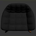 Modern Black Tufted Armchair With Orange Wooden Legs And Soft Cushion Design