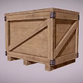 Sturdy Wooden Crate With Metal Hardware For Storage And Transport Use