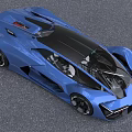 Stunning Futuristic Blue Supercar With Sleek Aerodynamic Design And Transparent Roof