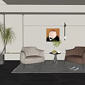 Modern Casual Sofa Combination Single Sofa 3d model