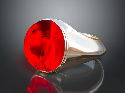 Gorgeous Ruby Ring With Sparkling Round Gemstone And Polished Metal Setting Design 3d model