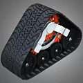 Triangular Mechanical Track System With Metal Gears And Rubber Wheels 3d model