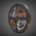 Game Shield Hand-drawn Shield Cartoon Shield Medieval Shield Western Shield Low Face Number Low Model Simple Model Game Sub-era Film and Television Level Super Realism 3d model