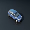 Small Blue Five Door Hatchback Car With Modern Sleek Exterior Design 3d model
