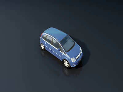 Small Blue Five Door Hatchback Car With Modern Sleek Exterior Design 3d model