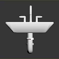 Modern Stainless Steel Sink With Chrome Faucet Square Shape And Polished Surface