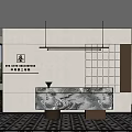 Modern Front Desk Lobby Reception Desk 3d model