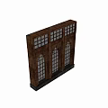 Vintage Stone Architectural Component With Arched Lattice Windows And Three Units 3d model