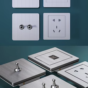 Switch socket single open retro wind switch 3d model
