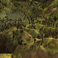 3D Rendered Mountain Terrain Model With Central Circular Area And Detailed Topography
