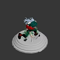 Izuku Midoriya Action Figure With Green Hair Red Scarf And Lightning Effects