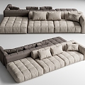 Modern Multiplayer Sofa Two-way Sofa Living Room Sofa Stitching Sofa 3d model