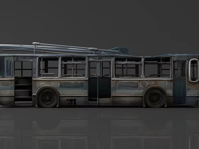 Old Bus Featuring Rusty Metal Body Multiple Windows And Side Doors 3d model Old Bus Featuring Rusty Metal Body Multiple Windows And Side Doors 3d model