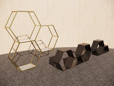 Modern Honeycomb Storage Rack Honeycomb Display Rack Decoration Rack Duobaoge Cabinet Storage Cabinet Storage Cabinet 3d model