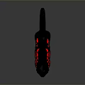 Black Cat Figure With Low Poly Design And Red Glowing Cracked Patterns