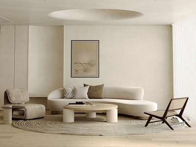 Silent Wind Living Room Round Ceiling Special-shaped Sofa 3d model