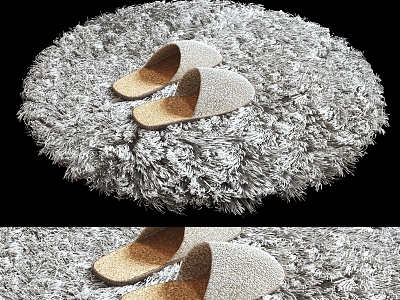 Round Carpet Coral Fleece Carpet Plush Carpet Bathroom Carpet Bathroom Cotton Shoes 3d model