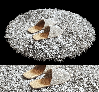 Round Carpet Coral Fleece Carpet Plush Carpet Bathroom Carpet Bathroom Cotton Shoes 3d model