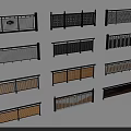 Various Decorative Fence Designs Featuring Metal Structures And Patterned Details 3d model