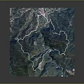 Scenic 3D Mountain Landscape With Green Vegetation And Winding White Paths