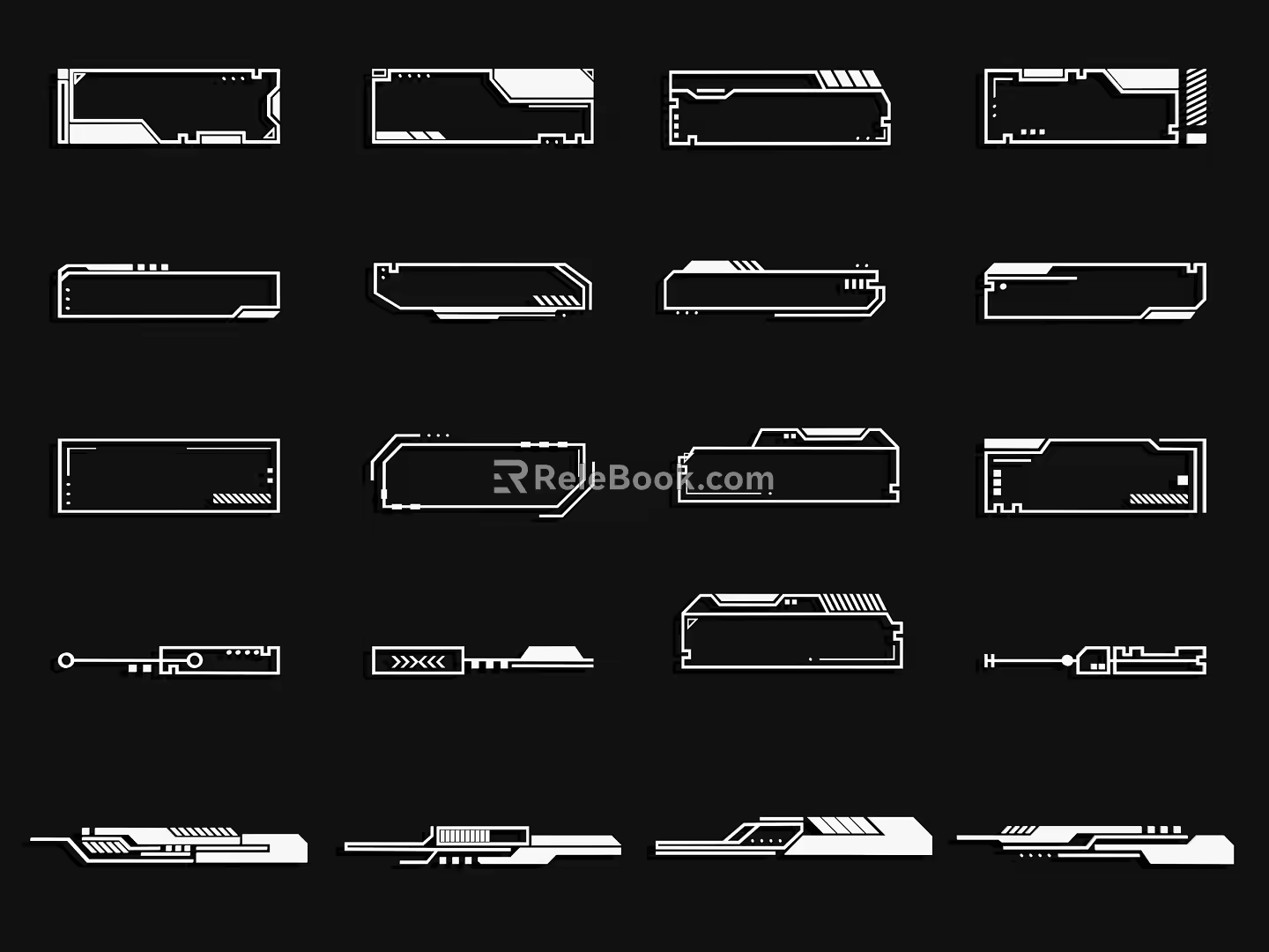 Modern science and technology line science and technology elements 3d model