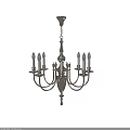 Elegant Classic Metallic Chandelier Featuring Multiple Illuminated Candle Shaped Bulbs 3d model