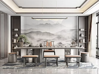 New Chinese Tea Room 3d model