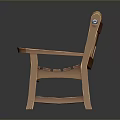 Wooden Bench With X Shaped Backrest Slatted Seat And Armrest Design
