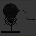 Practical Black Microphone Pop Filter With Adjustable Stand And Cable For Recording Needs