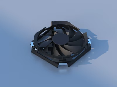 Black Air Conditioner Fan with Efficient Cooling Blades and Durable Structure 3d model