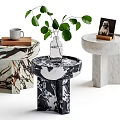 Marble Side Tables With Unique Patterns And Modern Shapes For Home Decor 3d model