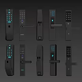 Smart Door Handles With Various Modern Designs And Intelligent Security Features 3d model