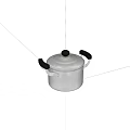 Stainless Steel Cooking Pot With Lid And Two Black Handles For Home Use