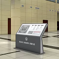 Floor Standing Commercial Information Kiosk for Public Data Display in Hall Environment 3d model