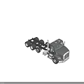 International Gray Heavy Duty Truck Chassis With Multiple Wheels And Front Grille