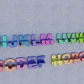 Rainbow Colored 3D Letters With Shiny Metallic Finish Arranged On Gray Background