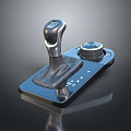 Modern Car Interior Gear Shift Lever With Control Knob On Premium Console Panel 3d model