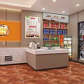 Bright Restaurant Interior With Wooden Tables Chairs Large Windows Orange Walls And Food