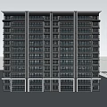 Modern High Rise Residential Building Exterior Design With Greenery And Tree Lined Pathway